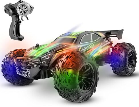 unanscre Remote Control Car, 1:16 RC Truck, 2.4GHZ All Terrain Off-Road Monster Truck with LED Shell, Xmas Gifts for Kids Boys Girls Age 6+ in Kuwait