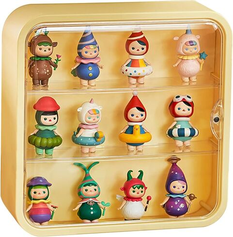 صندوق تخزين الدمى المثبت على الحائط من CertBuy، حافظة عرض شفافة للأشكال، حافظة تخزين شخصية مقاومة للغبار بثلاث طبقات مع باب مغناطيسي، منظم دمية بلاستيكي مثبت على الحائط أو سطح المكتب، 12 بوصة in Kuwait