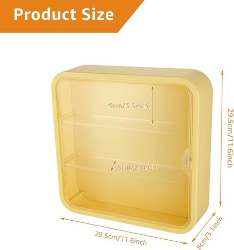 صندوق تخزين الدمى المثبت على الحائط من CertBuy، حافظة عرض شفافة للأشكال، حافظة تخزين شخصية مقاومة للغبار بثلاث طبقات مع باب مغناطيسي، منظم دمية بلاستيكي مثبت على الحائط أو سطح المكتب، 12 بوصة in Kuwait