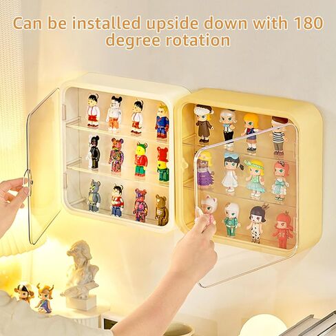 صندوق تخزين الدمى المثبت على الحائط من CertBuy، حافظة عرض شفافة للأشكال، حافظة تخزين شخصية مقاومة للغبار بثلاث طبقات مع باب مغناطيسي، منظم دمية بلاستيكي مثبت على الحائط أو سطح المكتب، 12 بوصة in Kuwait