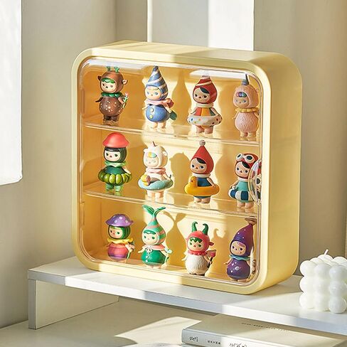 صندوق تخزين الدمى المثبت على الحائط من CertBuy، حافظة عرض شفافة للأشكال، حافظة تخزين شخصية مقاومة للغبار بثلاث طبقات مع باب مغناطيسي، منظم دمية بلاستيكي مثبت على الحائط أو سطح المكتب، 12 بوصة in Kuwait