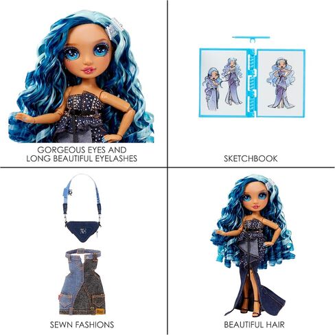 Rainbow High Fantastic Fashion Skyler Bradshaw - Blue 11" Fashion Doll and Playset with 2 Complete Doll Outfits, and Fashion Play Accessories, Great Gift for Kids 4-12 Years Old in Saudi Arabia