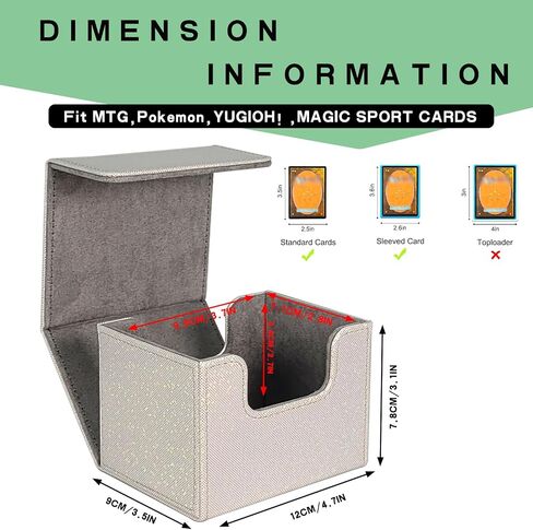 Dmoicols Card Deck Box Holds 100+ Single Sleeved Cards,Laser Sparkly Material Card Storage Box Horizontal,MTG Commander Deck Box with 2 Dividers fit TCG CCG Magic Cards (Sparkly Light Blue Point) in Saudi Arabia