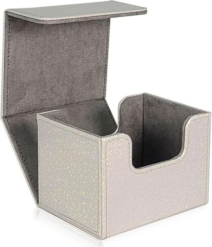 Dmoicols Card Deck Box Holds 100+ Single Sleeved Cards,Laser Sparkly Material Card Storage Box Horizontal,MTG Commander Deck Box with 2 Dividers fit TCG CCG Magic Cards (Sparkly Light Blue Point) in Saudi Arabia