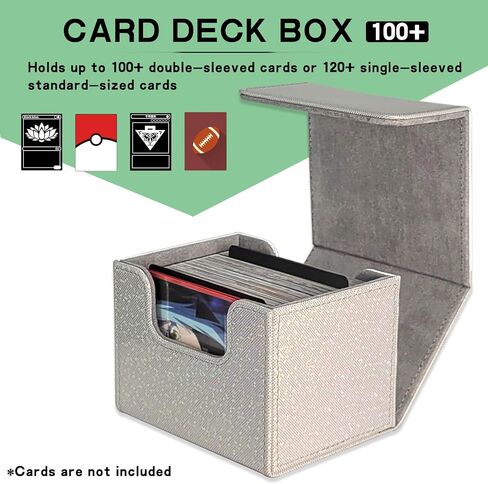 Dmoicols Card Deck Box Holds 100+ Single Sleeved Cards,Laser Sparkly Material Card Storage Box Horizontal,MTG Commander Deck Box with 2 Dividers fit TCG CCG Magic Cards (Sparkly Light Blue Point) in Saudi Arabia