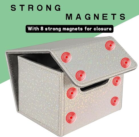 Dmoicols Card Deck Box Holds 100+ Single Sleeved Cards,Laser Sparkly Material Card Storage Box Horizontal,MTG Commander Deck Box with 2 Dividers fit TCG CCG Magic Cards (Sparkly Light Blue Point) in Saudi Arabia