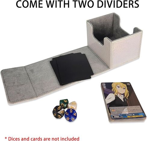 Dmoicols Card Deck Box Holds 100+ Single Sleeved Cards,Laser Sparkly Material Card Storage Box Horizontal,MTG Commander Deck Box with 2 Dividers fit TCG CCG Magic Cards (Sparkly Light Blue Point) in Saudi Arabia