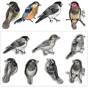 7 PCS Birds Clear Stamps for Card Making and Journaling, Tree Branches Silicone Stamps Birds Rubber Stamps for Scrapbooking DIY Cards Album Crafts Supplies in Kuwait
