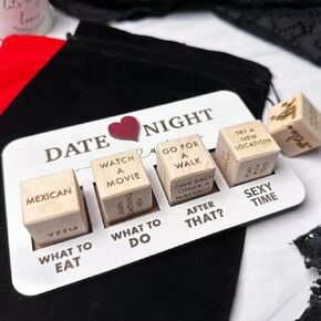 KXC Date Night Dice,Wooden Date Night Dice Naughty Couple Dice Game,Couple Games for Date Night，Romantic Wood Couple Date Night Ideas. in Kuwait
