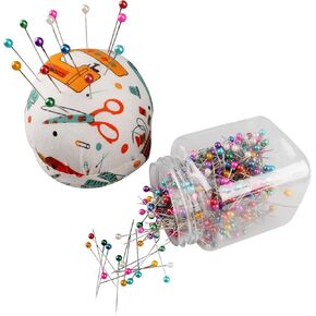 Sewing Pins 500 Pcs Hat Pin, Straight Pins Pin Cushions for Sewing Pearl Head Sewing Pins, Straight Pins with Large Heads Pearlized Pins Dressmaking Pin Head Sewing Pins with Colored Heads in Saudi Arabia