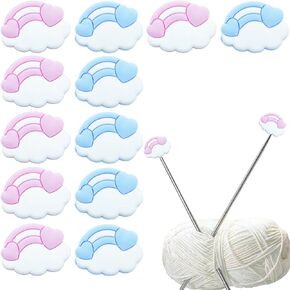 12 PCS Knit Knitting Needle Point Protectors Cute Hippo Needles Point Protectors Knitting Stitch Stoppers for Knitting Needles Supplies Accessories