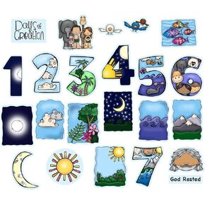 Days of Creation 23 PRECUT Felt Figure for Bible Felt/Flannel Board Stories Story Set Lesson Guide Activity Pages (Small)