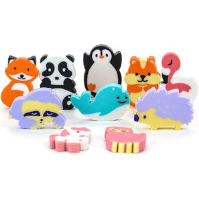 Erasers for Kids - Pencil Eraser Animals - 30 Pcs Mini Erasers Kids - Easter Egg Fillers - Cute Erasers for Classroom Prizes - Bulk Gifts for Kids - Mini School Supplies - Vending Machine Toy in Kuwait