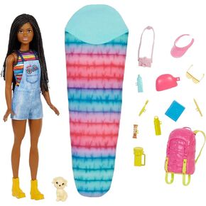 Barbie Doll & Accessories, It Takes Two Camping Playset with Brooklyn, Pet Puppy & 10+ Accessories Including Sleeping Bag in Kuwait