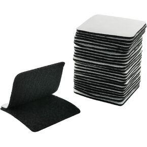 25pcs Sofa Cushion Sheet Sticker Pads 40x60mm Rectangular Black Sofa Cushion with Adhesive Hook Strips for Sofa, Chair, Double Seat, Bench