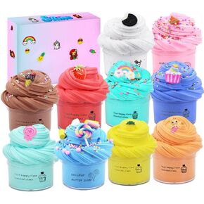 مجموعة سلايم الزبدة للفتيات مكونة من 10 قطع، هدايا للحفلات، هدية عيد ميلاد مع لعبة قابلة للتمدد وغير لزجة لتخفيف التوتر للفتيات والفتيان، حشوات سلة عيد الفصح in Kuwait