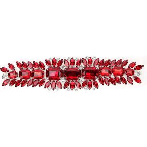Rhinestones Trims, Crystal Chain Ribbon Craft Decoration Bridal Wedding Dress Sash Belt Applique(Red) in Saudi Arabia