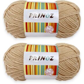 PRINOZ Crochet Yarn - 2PCS 1.76oz 4-Strand 142yds Acrylic Bulk Yarn for Crocheting and Knitting Handmade Products (Color)
