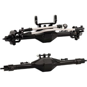 CNC Metal Front and Rear Straight Complete Axle for 1/10 Axial SCX10 II 90046 90047 RC Crawler Car New Upgrade Parts (Black) in Kuwait