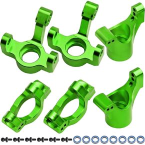 Aluminum Steering Blocks Caster Steering Block Stub Axle Carriers Knuckles Set Upgrades for 1/18 Traxxas LaTrax Teton Desert Prerunner Rally SST, Replace Parts 7532 7552X (Blue)