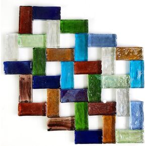 19 أونصة من بلاط الفسيفساء صفائح زجاجية ملونة مقاس 2 × 4 سم للحرف اليدوية، باكسبلاش، صناعة طاولة القهوة، قطعة زجاجية مستطيلة، حمام داخلي خارجي، تزيين الجدران، المشاريع in Kuwait