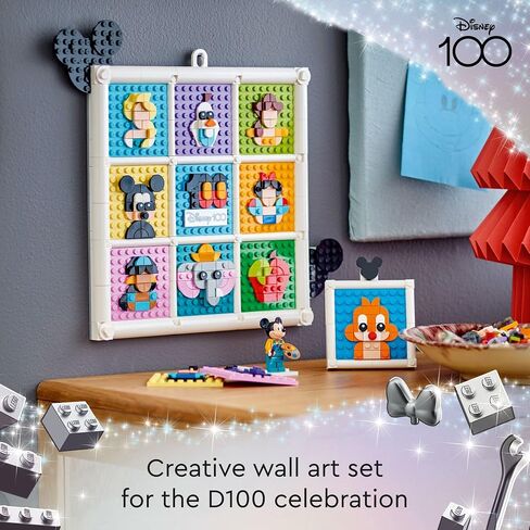 LEGO Disney Classic 100 Years of Disney Animation Icons 43221 Buildable Disney Toy with Mickey Mouse Minifigure, Classic Disney Wall Art, Fun Toys for Kids Ages 6+ in Saudi Arabia