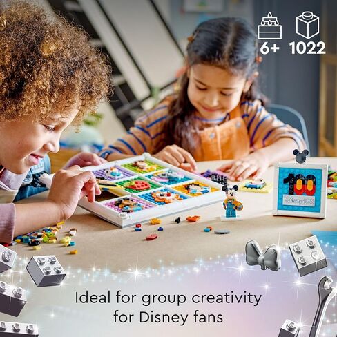 LEGO Disney Classic 100 Years of Disney Animation Icons 43221 Buildable Disney Toy with Mickey Mouse Minifigure, Classic Disney Wall Art, Fun Toys for Kids Ages 6+ in Saudi Arabia