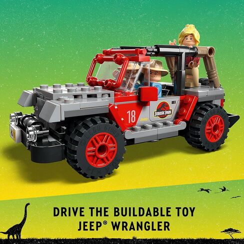 LEGO Jurassic World Brachiosaurus Discovery 76960 Jurassic Park 30th Anniversary Dinosaur Toy; Featuring a Large Dinosaur Figure and Brick Built Jeep Wrangler Car Toy; Fun Gift Idea for Kids Aged 9+ in Saudi Arabia