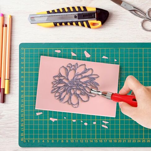 Tosnail 10 Pack 6" x 4" Rubber Stamp Carving Blocks and 6 Pieces Stamp Carving Knives, Stamp Carving Kit, Soft Rubber Pad and Tool Set for Craft Project, Beginners and Professional in Saudi Arabia
