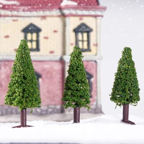 15 قطعة من الاشجار المزيفة الديوراما نموذج شجرة الارز الصغيرة الخضراء المناظر الطبيعية اكسسوارات الديوراما لقطار السكك الحديدية مشهد المناظر الطبيعية شجرة نموذج قطار هو مقياس in Kuwait