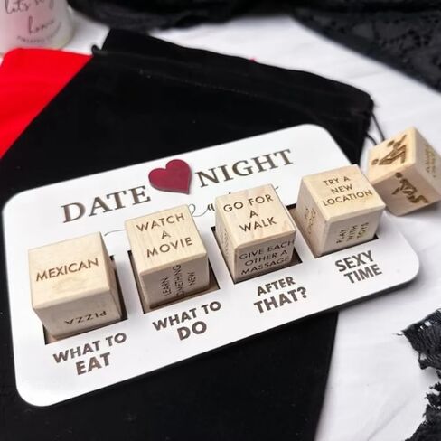 KXC Date Night Dice,Wooden Date Night Dice Naughty Couple Dice Game,Couple Games for Date Night，Romantic Wood Couple Date Night Ideas. in Kuwait