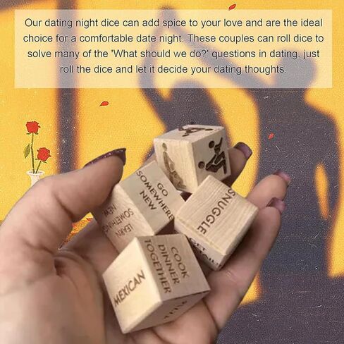 KXC Date Night Dice,Wooden Date Night Dice Naughty Couple Dice Game,Couple Games for Date Night，Romantic Wood Couple Date Night Ideas. in Kuwait