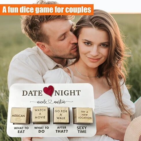 KXC Date Night Dice,Wooden Date Night Dice Naughty Couple Dice Game,Couple Games for Date Night，Romantic Wood Couple Date Night Ideas. in Kuwait
