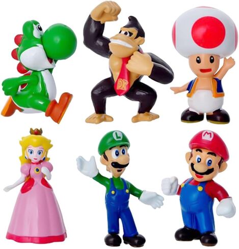 18 قطعة من ألعاب ماريو الصغيرة من فيرينيكس، الأميرة، السلحفاة، الفطر، إنسان الغاب لتزيين الكيك، هدايا للحفلات لمحبي الأطفال in Kuwait