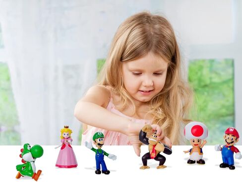 18 قطعة من ألعاب ماريو الصغيرة من فيرينيكس، الأميرة، السلحفاة، الفطر، إنسان الغاب لتزيين الكيك، هدايا للحفلات لمحبي الأطفال in Kuwait