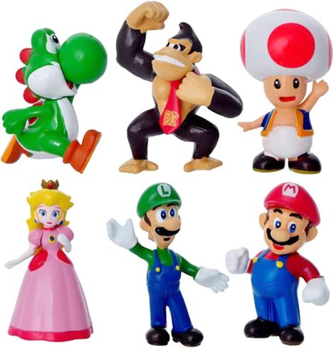 18 قطعة من ألعاب ماريو الصغيرة من فيرينيكس، الأميرة، السلحفاة، الفطر، إنسان الغاب لتزيين الكيك، هدايا للحفلات لمحبي الأطفال in Kuwait