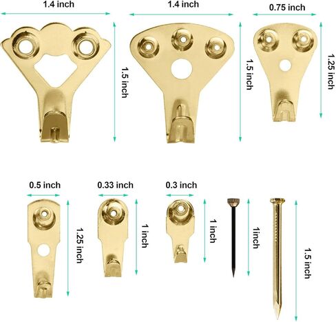 130 قطعة من شماعات الصور، مجموعة خطافات إطار الصور الفاخرة من ديفابي، صورة شديدة التحمل معلقة مع أظافر للتركيب على الحائط، شماعات حائط الصور تحمل 10-100 رطل in Kuwait
