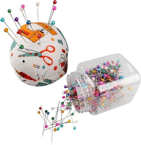Sewing Pins 500 Pcs Hat Pin, Straight Pins Pin Cushions for Sewing Pearl Head Sewing Pins, Straight Pins with Large Heads Pearlized Pins Dressmaking Pin Head Sewing Pins with Colored Heads in Saudi Arabia