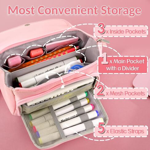 Sooez Super Large Pencil Case, Big Capacity Pencil Bag with 3 Compartments in Kuwait