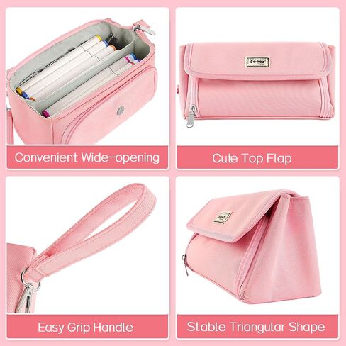 Sooez Super Large Pencil Case, Big Capacity Pencil Bag with 3 Compartments in Kuwait