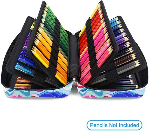 YOUSHARES Big Capacity Colored Pencil Case - 300 Slots large Pen Case Organizer with Multilayer Holder for Prismacolor Colored Pencils & Gel Pen (Green) in Kuwait