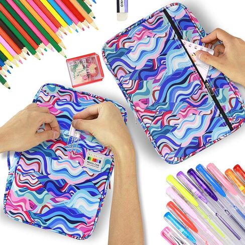 YOUSHARES Big Capacity Colored Pencil Case - 300 Slots large Pen Case Organizer with Multilayer Holder for Prismacolor Colored Pencils & Gel Pen (Green) in Kuwait