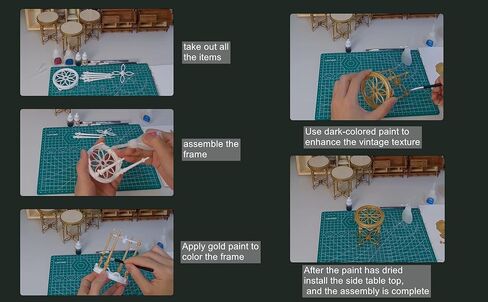 DIY مصغرة دمية الأثاث كيت 1:6 مقياس خمر طاولة جانبية مصغرة الأثاث الجدول دمية ديكور المنزل زخرفة in Kuwait