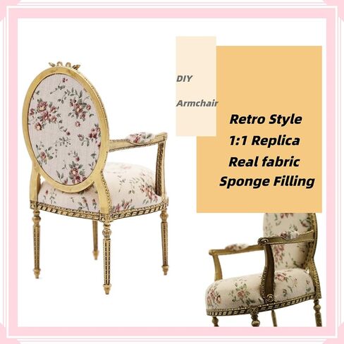 DIY دمية مصغرة خمر كرسي 1:6 مقياس الرجعية نمط النسيج الحقيقي مصغرة الأثاث ديكور المنزل عيد الميلاد عيد ميلاد in Kuwait