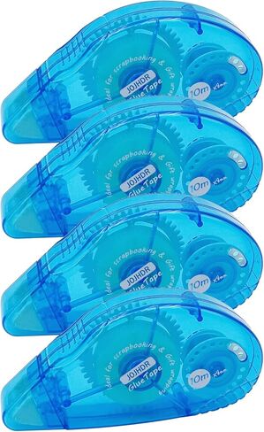 Double Sided Tape Glue Runner, Adhesive Roller Scrapbook Runner Tape for Crafts, Cards and Scrapbooking, 0.3 inch by 360 Inch 4 Pack (Blue 4P) in Kuwait
