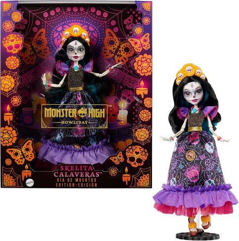 Monster High Doll, Skelita Calaveras Día De Muertos Collectible with Displayable Packaging, Colorful Fashion with Traditional Details in Saudi Arabia