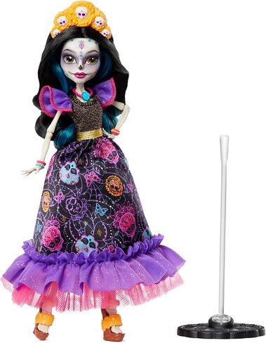 Monster High Doll, Skelita Calaveras Día De Muertos Collectible with Displayable Packaging, Colorful Fashion with Traditional Details in Saudi Arabia