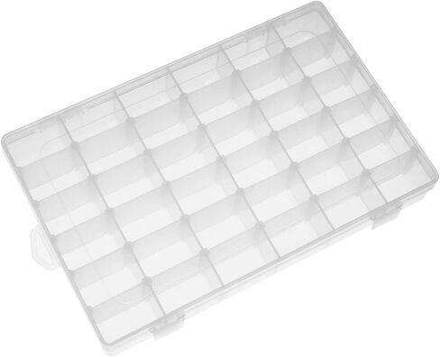 UHZBTEC Clear 4 Pack 36 حجرة حاويات تخزين الخرز القابلة للتكديس / صندوق منظم للمجوهرات والحرف اليدوية والأجزاء الصغيرة (ملصقات حروف مجانية) in Kuwait