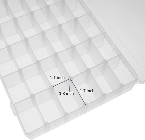 UHZBTEC Clear 4 Pack 36 حجرة حاويات تخزين الخرز القابلة للتكديس / صندوق منظم للمجوهرات والحرف اليدوية والأجزاء الصغيرة (ملصقات حروف مجانية) in Kuwait