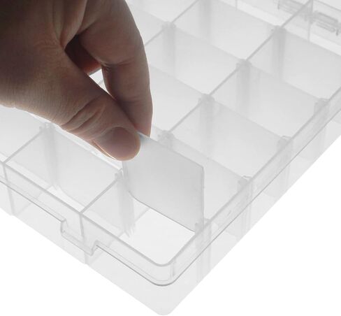 UHZBTEC Clear 4 Pack 36 حجرة حاويات تخزين الخرز القابلة للتكديس / صندوق منظم للمجوهرات والحرف اليدوية والأجزاء الصغيرة (ملصقات حروف مجانية) in Kuwait